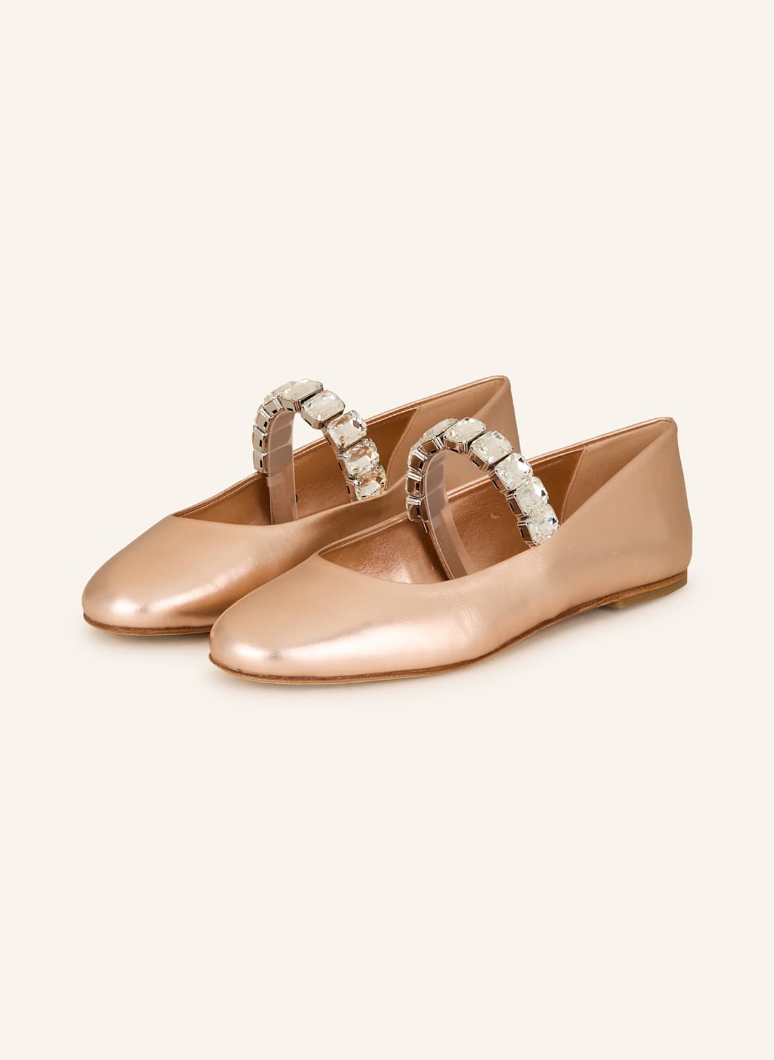 Casadei Baleriny Z Ozdobnymi Kamykami beige
