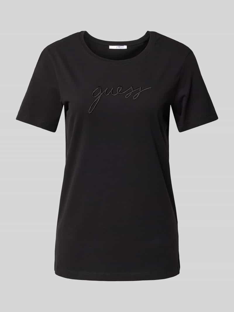 T-shirt z wyhaftowanym logo model ‘LUCIA’
