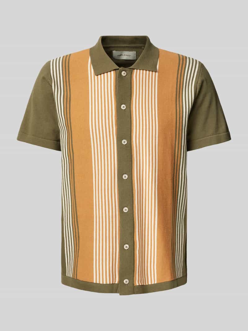 Koszula casualowa o kroju regular fit z kołnierzykiem polo model ‘ALBUS’