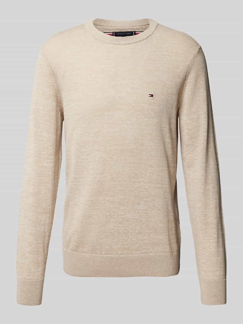 Sweter z dzianiny z prążkowanymi wykończeniami