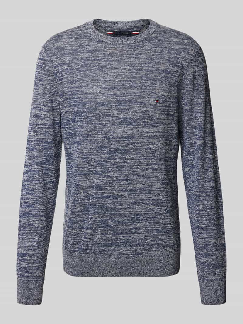 Sweter z dzianiny z prążkowanymi wykończeniami