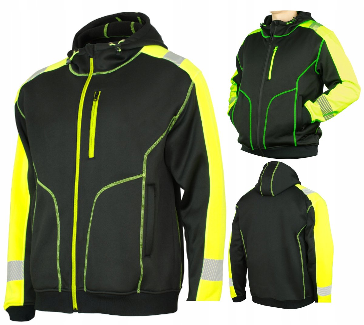 BLUZA ROBOCZA DZIANA OSTRZEGAWCZA Z KAPTUREM ODBLASKOWA CLASSWORK B/Y R.3XL