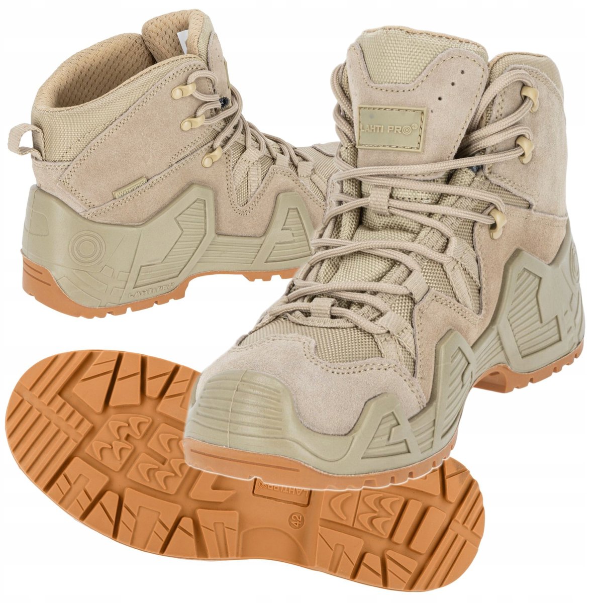 LAHTI PRO BUTY OUTDOOROWE TRZEWIKI TREKKINGOWE BEŻOWE OXFORD L30126 r. 44