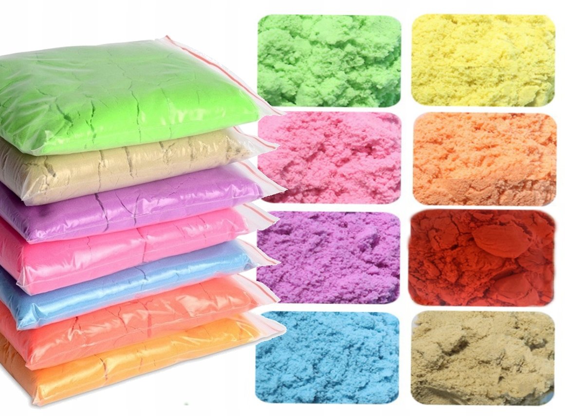 PIASEK KIENTYCZNY 1kg MAGICZNY PIASKOLINA SUPER PLASTYCZNY WYBIERZ KOLOR