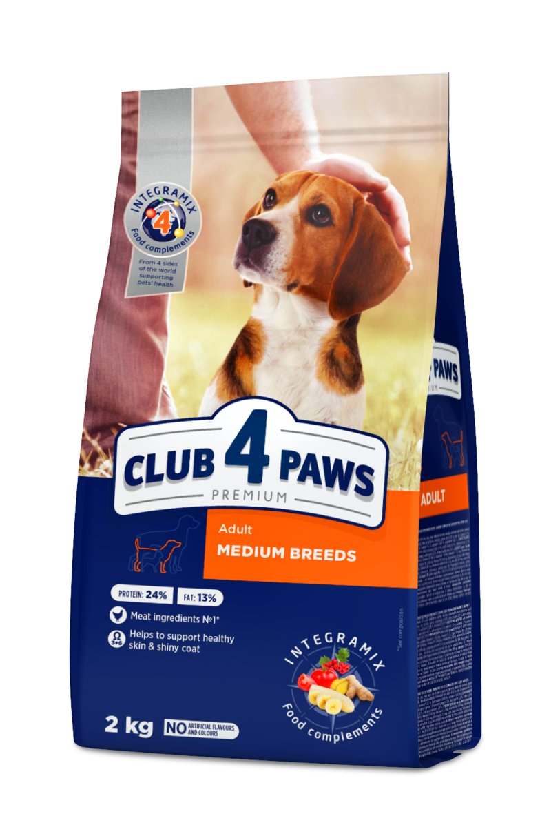 CLUB 4 ŁAPY PIES 2kg ADULT dla ras średnich
