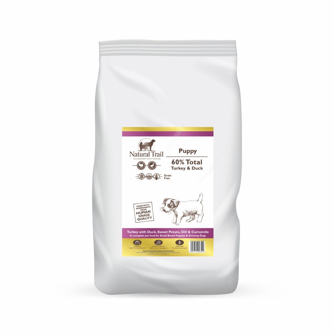 NATURAL TRAIL Dog GF PUPPY Small Breed Turkey with Duck & sweet potatoes 6kg