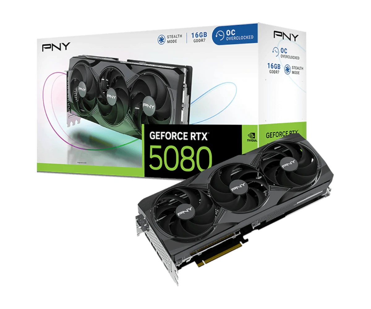 PNY GeForce RTX 5080 OC Triple Fan 16GB GDDR7 DLSS4 VCG508016TFXPB1-O