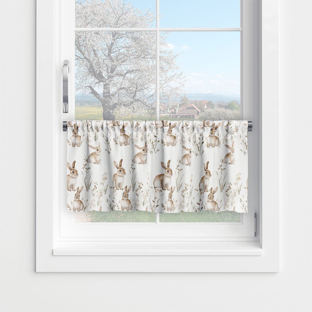 Zazdrostka SPRING wzór SP24 zajączki 45 x 210 cm