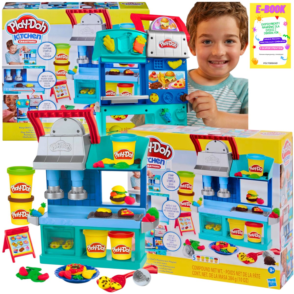 Hasbro PLAY DOH CIASTOLINA ZESTAW PREZENT DLA DZIECKA - RESTAURACJA KUCHNIA XXL + EBOOK