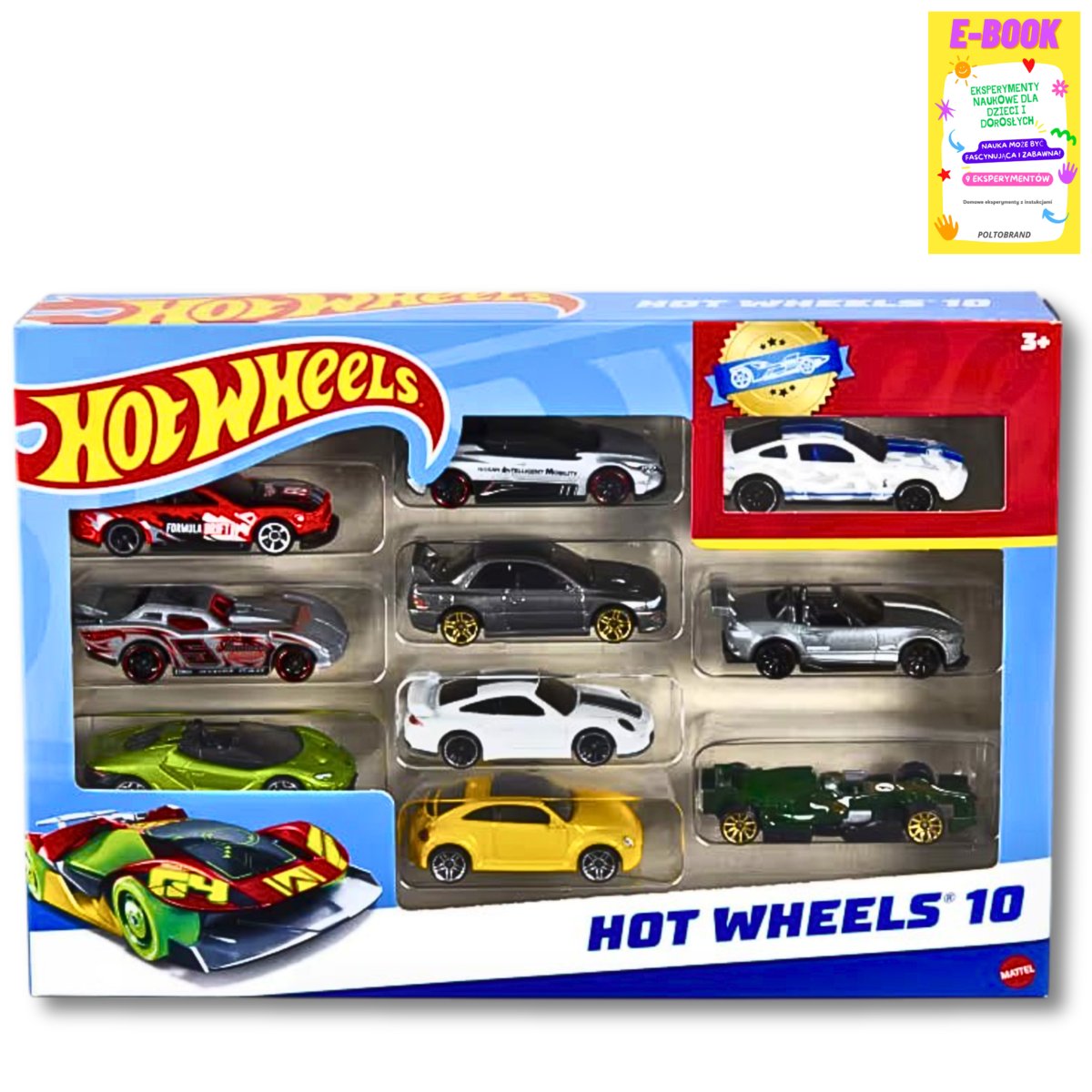 HOT WHEELS - SAMOCHODY AUTKA 10-PAK Zestaw 10 Autek (54886) PREZENT DLA DZIECKA + EBOOK