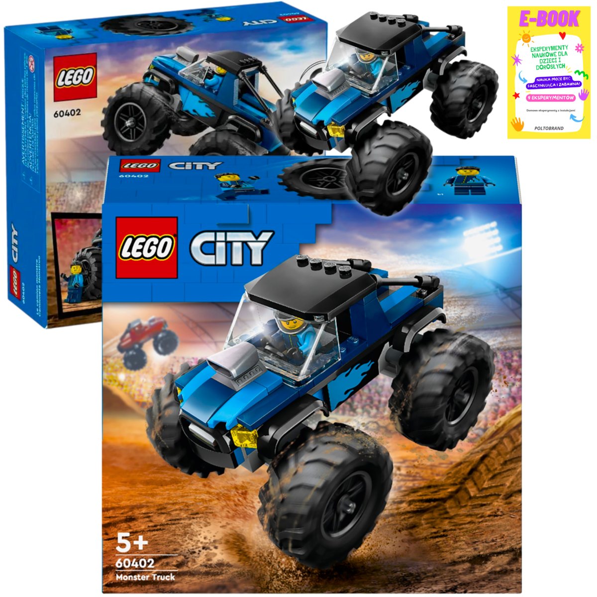 LEGO City - Niebieski monster truck 60402 KLOCKI PREZENT + EBOOK