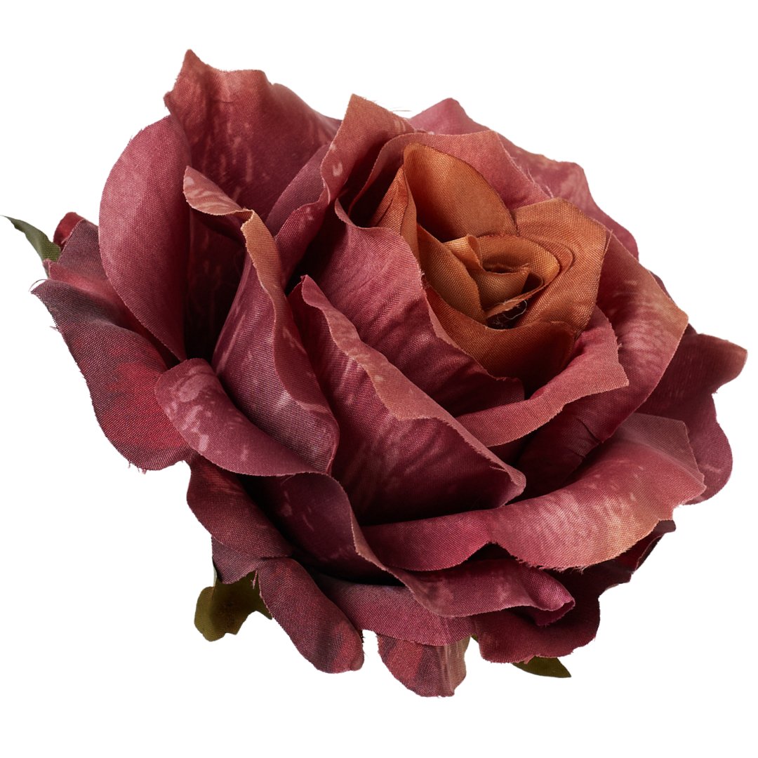 [68b5240] Róża główka rozkwitnięta 10cm mahoniowa