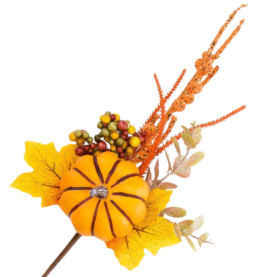 [680XP46] Gałązka ozdobna jesienna z dynią 40cm