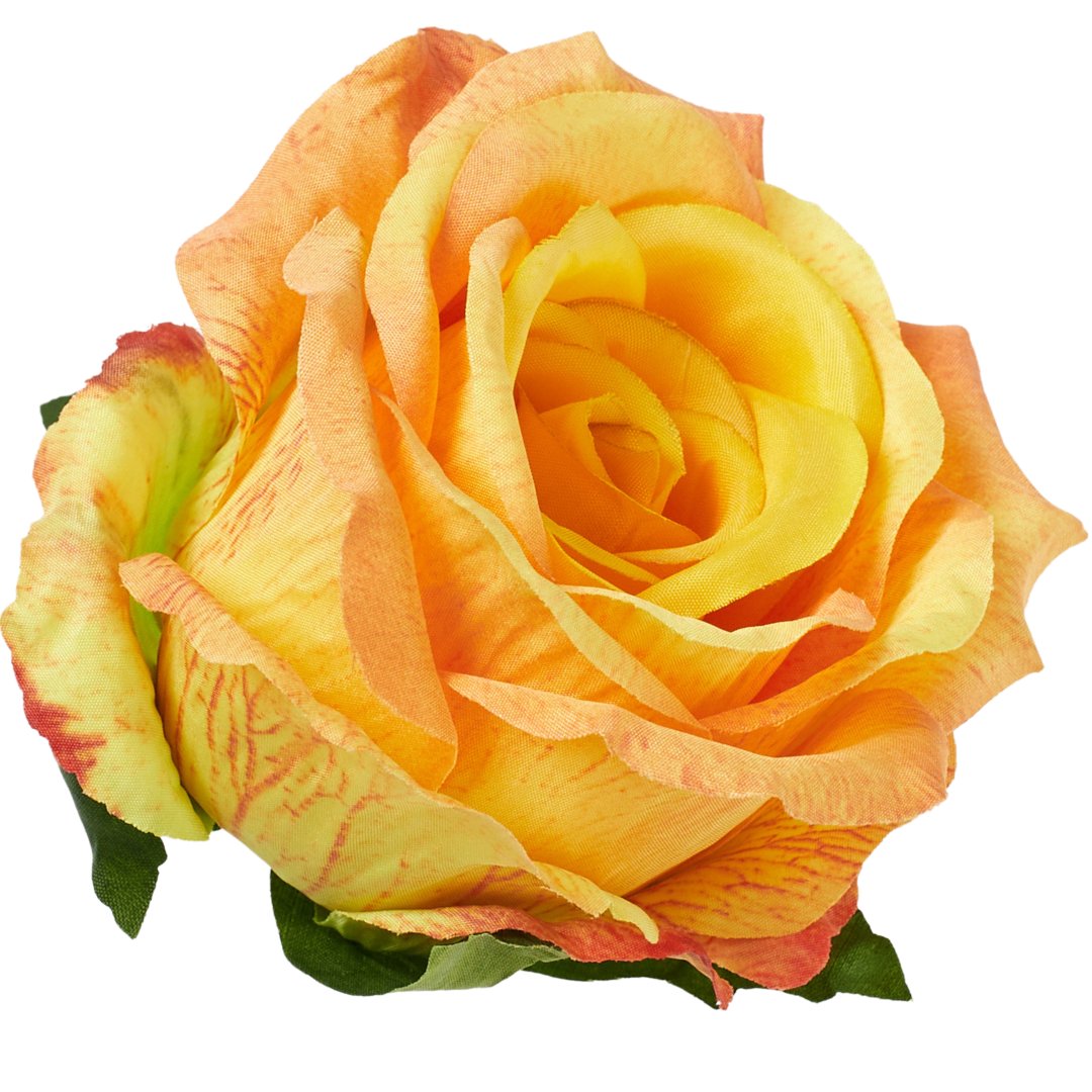 [68b5105] Róża główka wyrobowa 9cm żółto-pomarańczowa