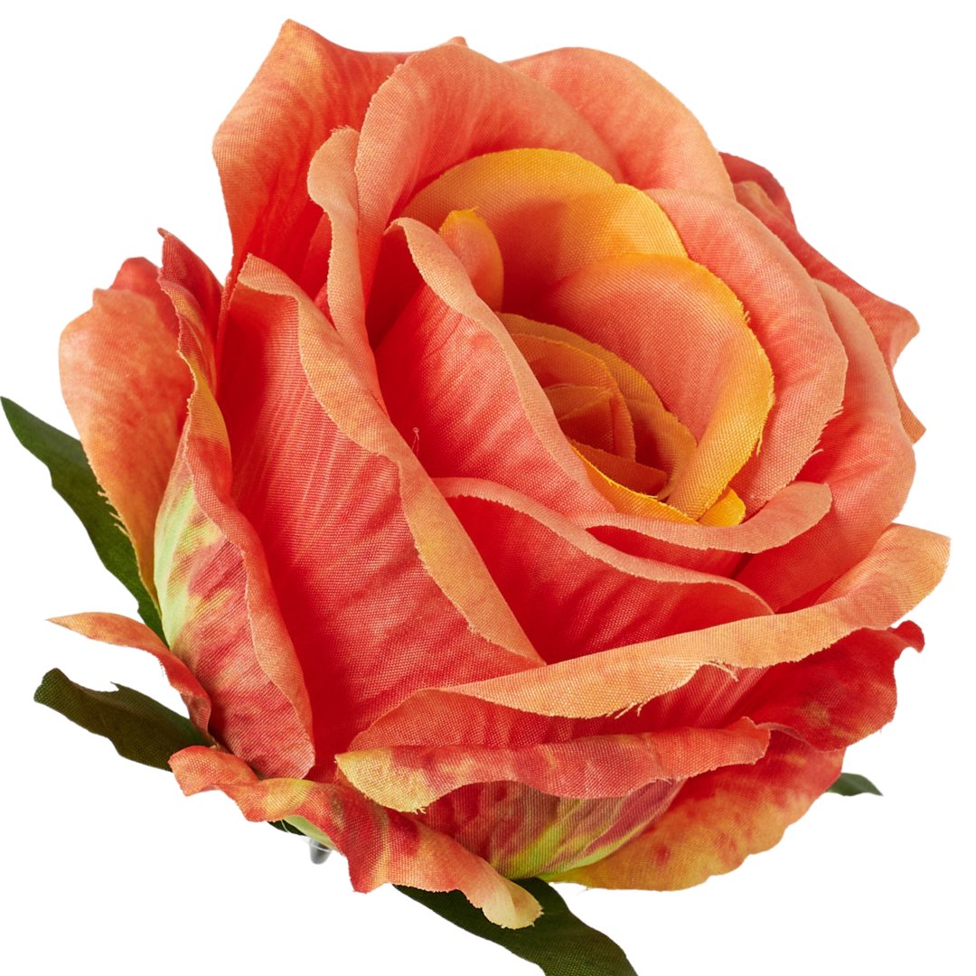 [68b5123] Róża główka wyrobowa 9cm pomarańczowa-cieniowana