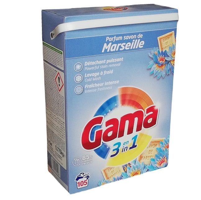 GAMA VIZIR 3w1 Uniwersalny proszek do prania z Mydłem Marsylskim 5,775kg DEGAMA VIZIR 3w1 Uniwersalny proszek do prania z Mydłem Marsylskim 5,775k..