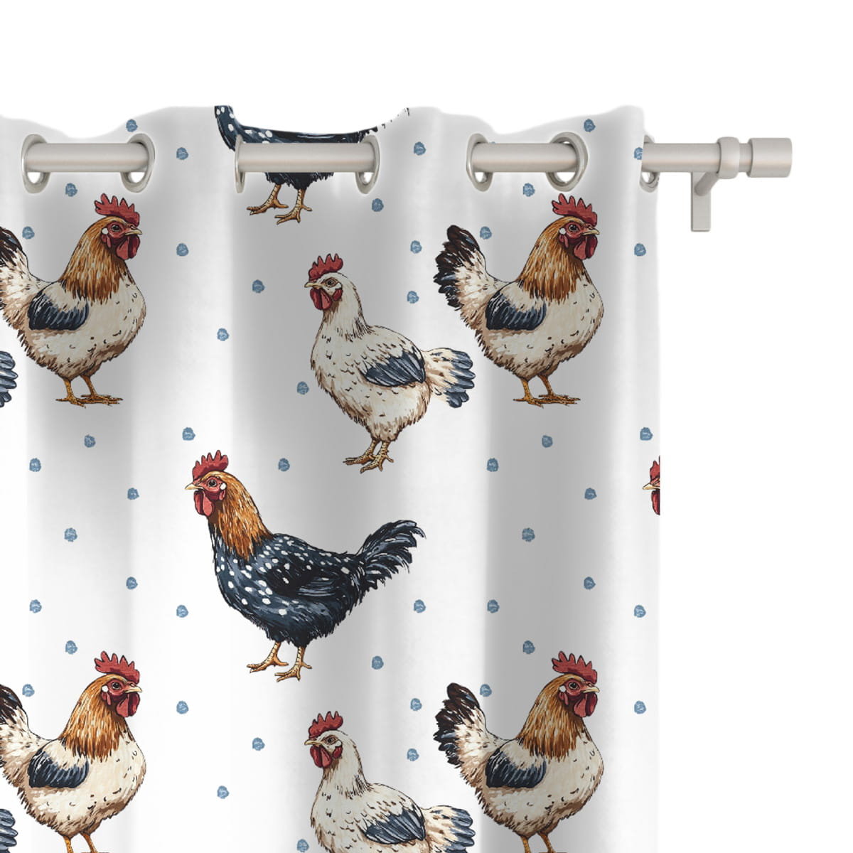 Zasłona SPRING wzór SP21 kury 150 x 150 cm tkanina zaciemniająca