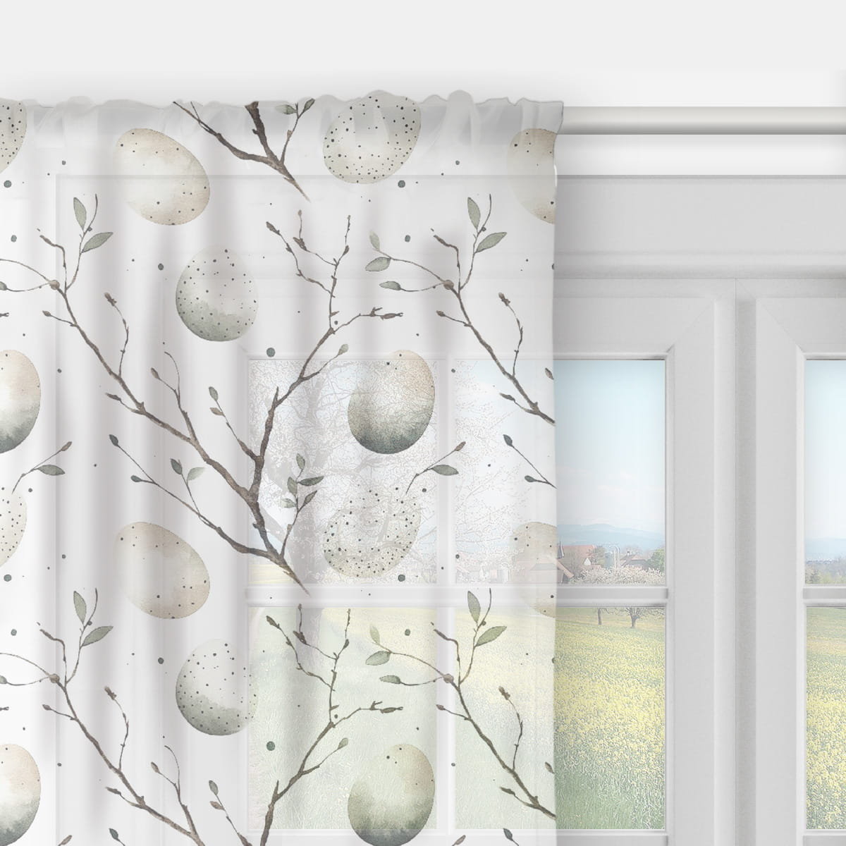 Firana SPRING wzór SP23 pisanki 140 x 150 cm