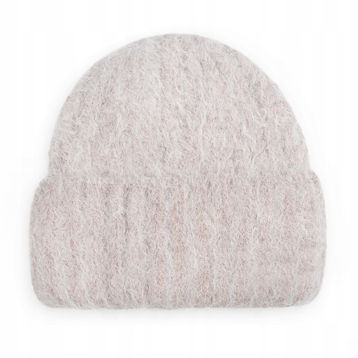 DAMSKA CIEPŁA ELEGANCKA CZAPKA WEŁNIANA ZIMOWA NA ZIMĘ 60% Angora BEŻOWA