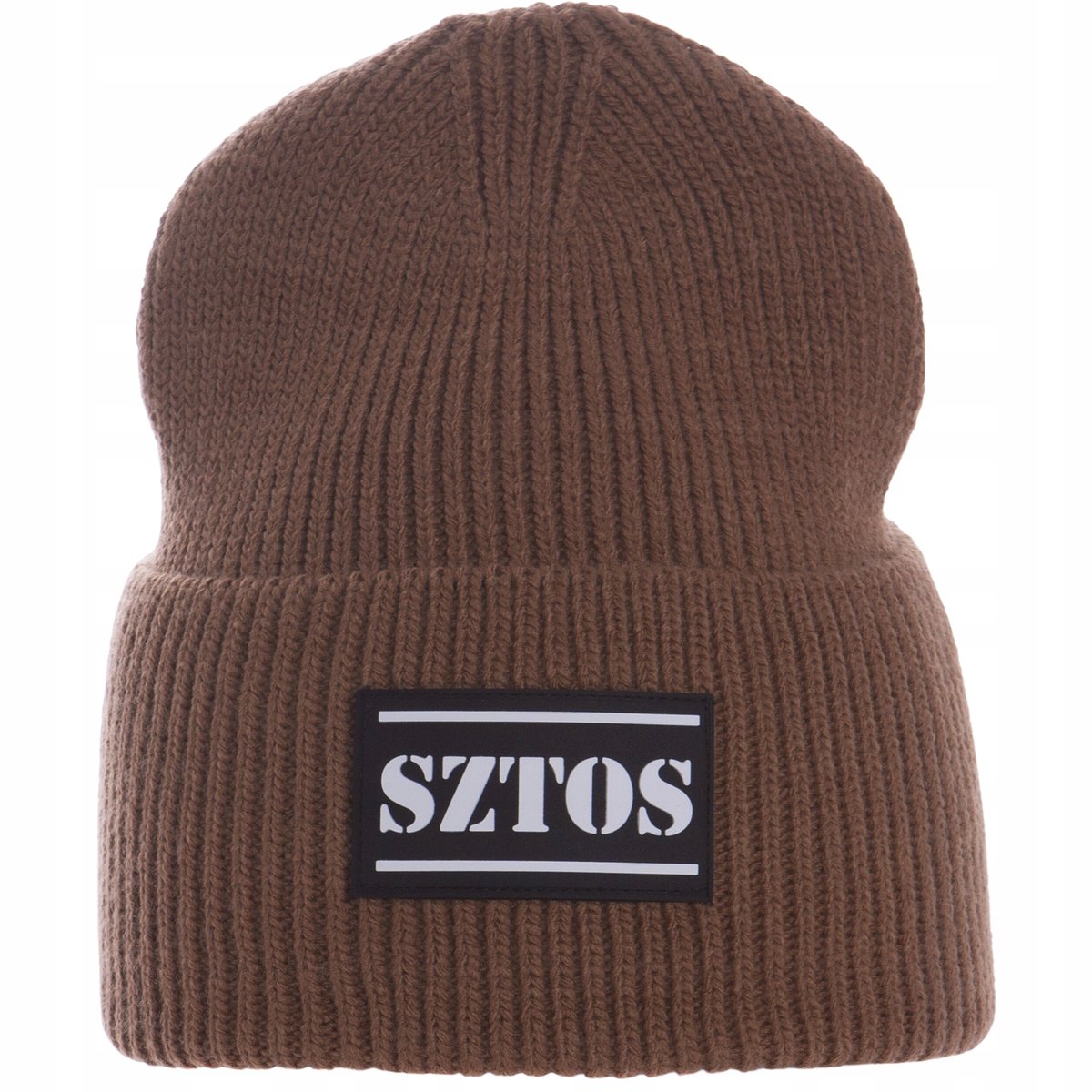 Czapka Zimowa Sztos Damska Beanie Smerfetka Brąz Brązowa Karmelowa