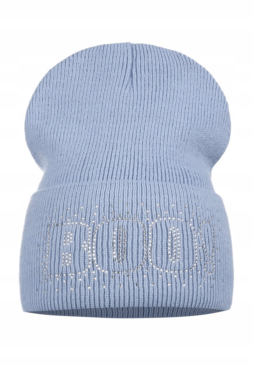 CZAPKA CIEPŁA Zimowa Beanie Wywijana Niebieska