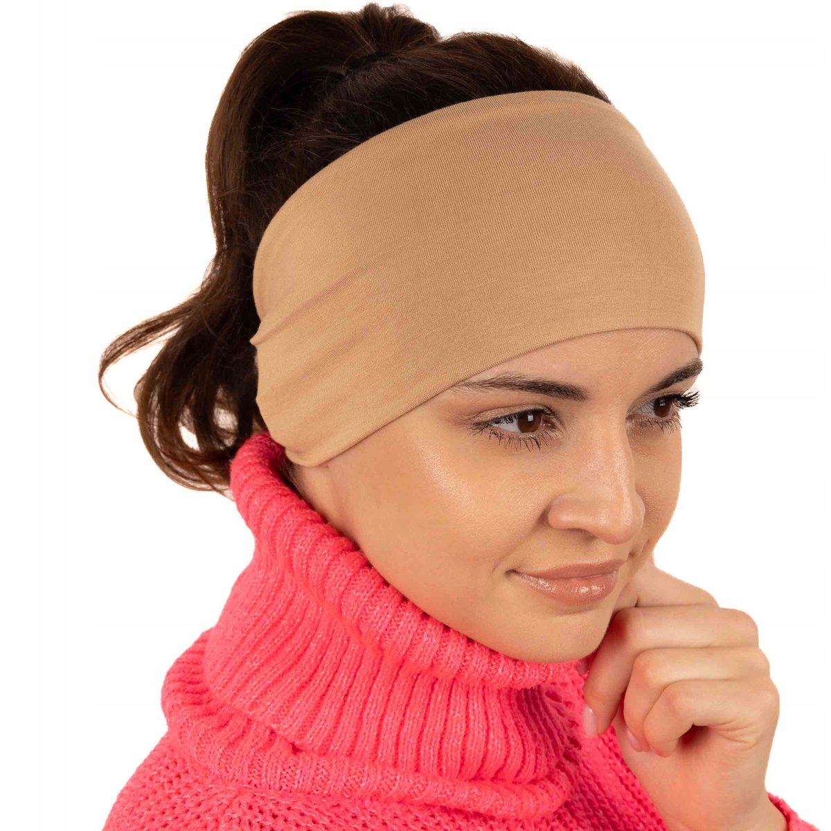 SZEROKA OPASKA DAMSKA TURBAN NA GŁOWĘ NA USZY DO WŁOSÓW NA JESIEŃ WIOSNĘ