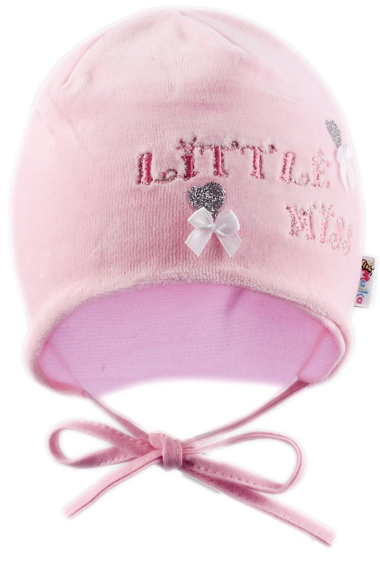 CZAPKA CZAPECZKA 38 RÓŻOWA DLA NOWORODKA WIĄZANA