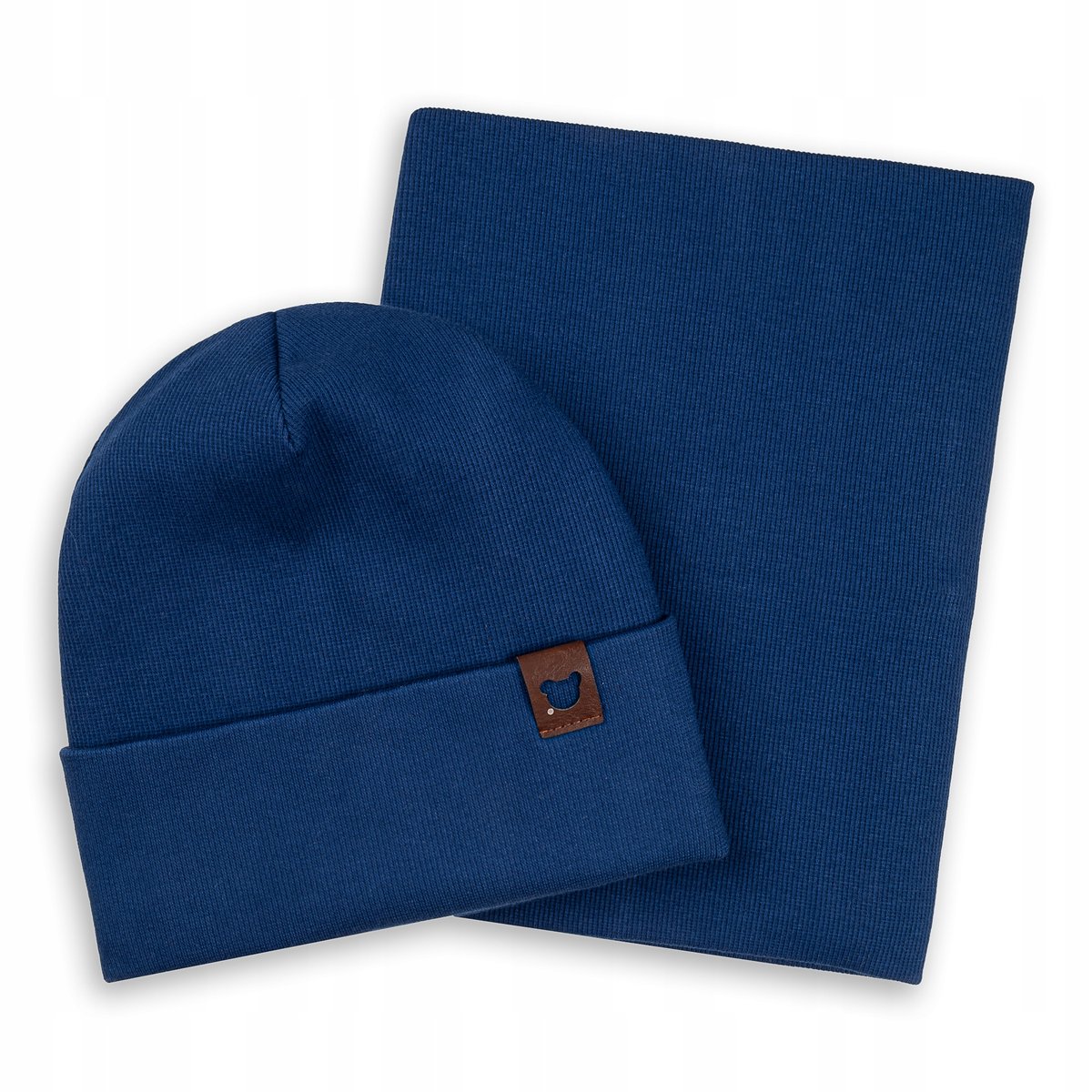 KOMPLET DZIECIĘCY ZIMOWY JESIENNY CZAPKA ZIMOWA + KOMIN PRĄŻEK POLAR 48-52