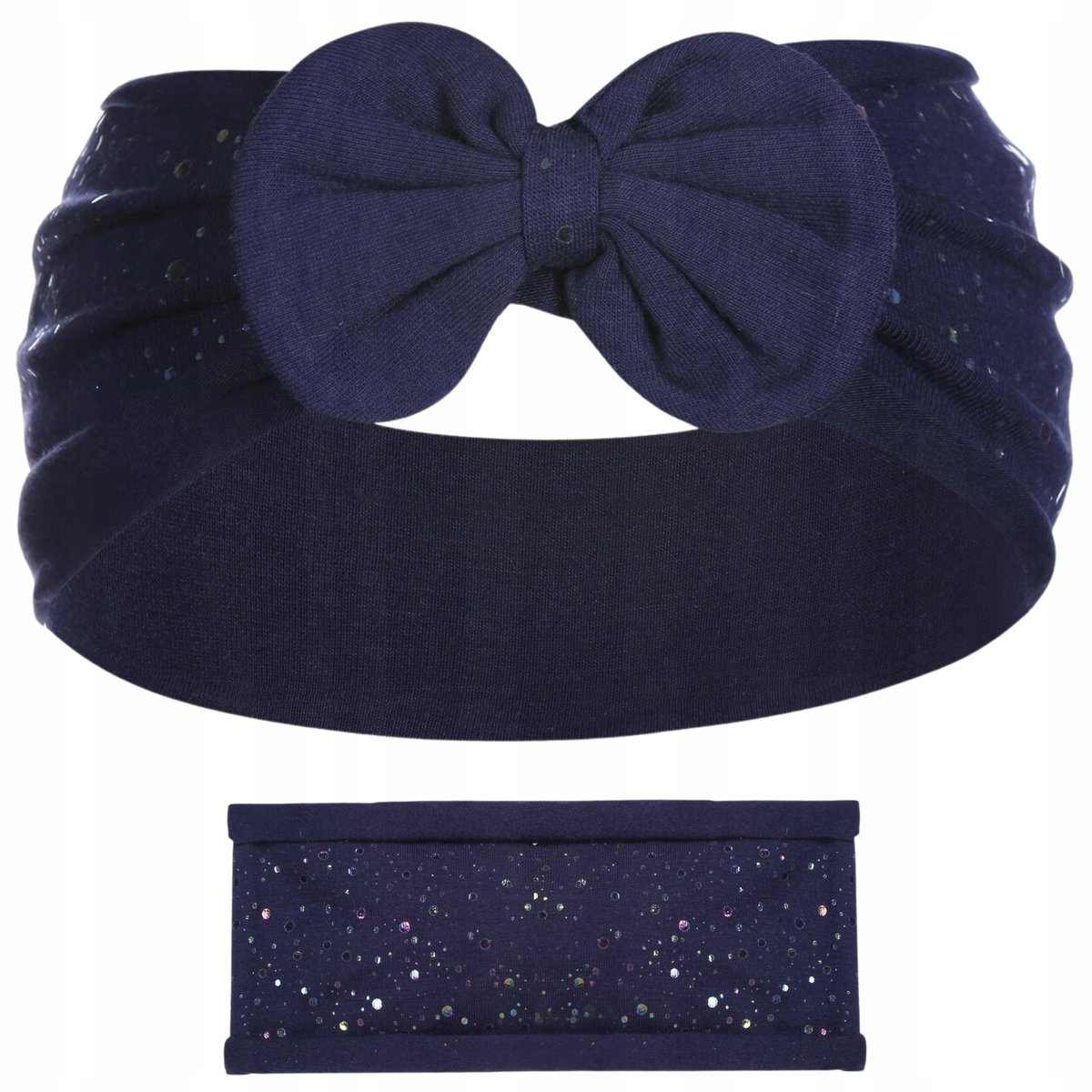 OPASKA DZIECIĘCA GRANATOWA KOKARDKA BAWEŁNA 92% BŁYSZCZĄCE KROPKI 40-48