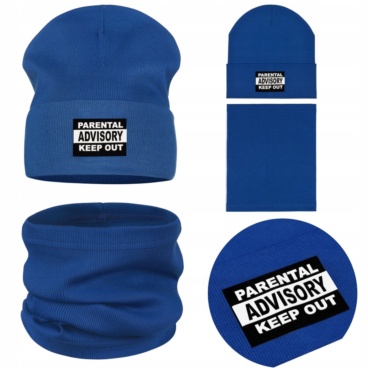 KOMPLET DZIECIĘCY JESIENNY CHABROWY CZAPKA WYWIJANA + KOMIN BAWEŁNA 48-52