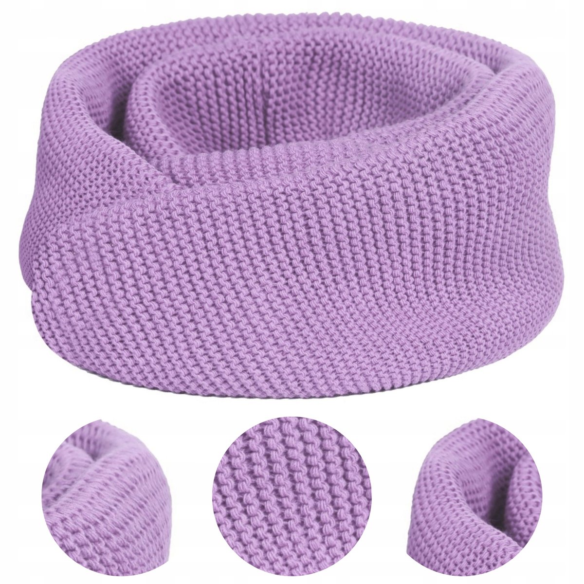 KOMIN TUBA DAMSKI JESIENNY ZIMOWY UNISEX 140x40cm FIOLETOWY
