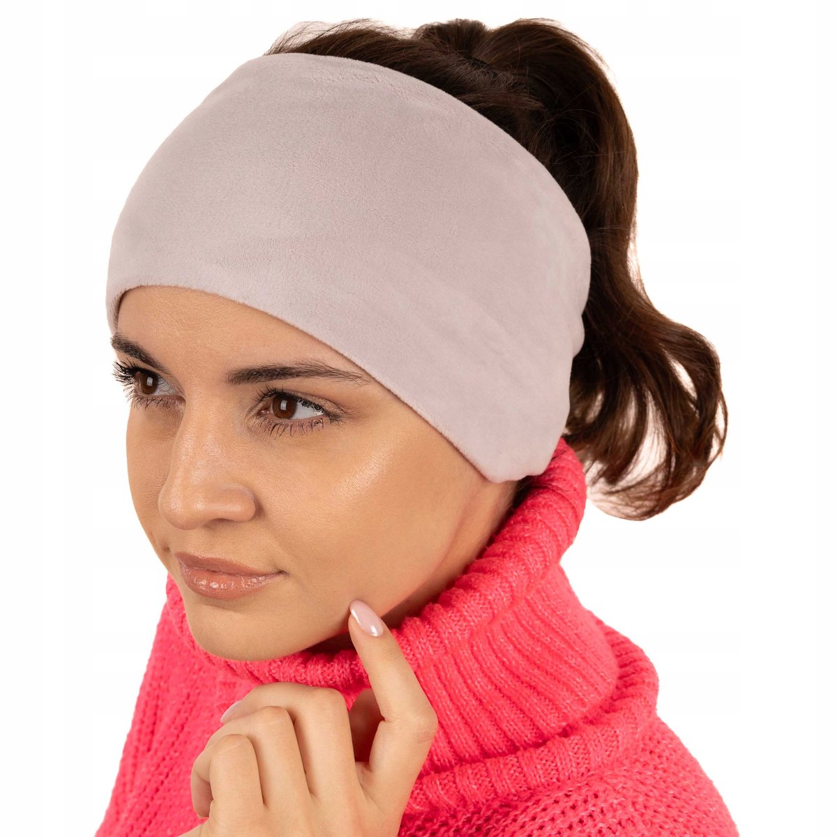 OPASKA DAMSKA TURBAN NA GŁOWĘ NA USZY DO WŁOSÓW WELUROWA NA JESIEŃ ZIMĘ