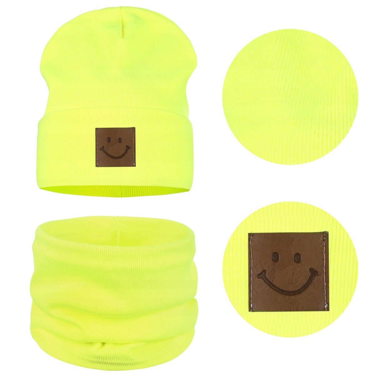 CZAPKA i KOMIN DZIECIĘCY Komplet Zestaw Dziecka BAWEŁNA 95% 40-46 NEON