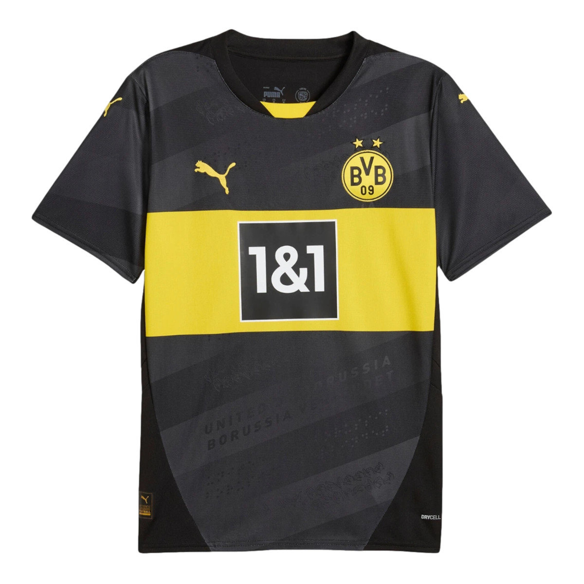 Koszulka męska Puma 77495602 BVB AWAY JERSEY REPLICA Czarna