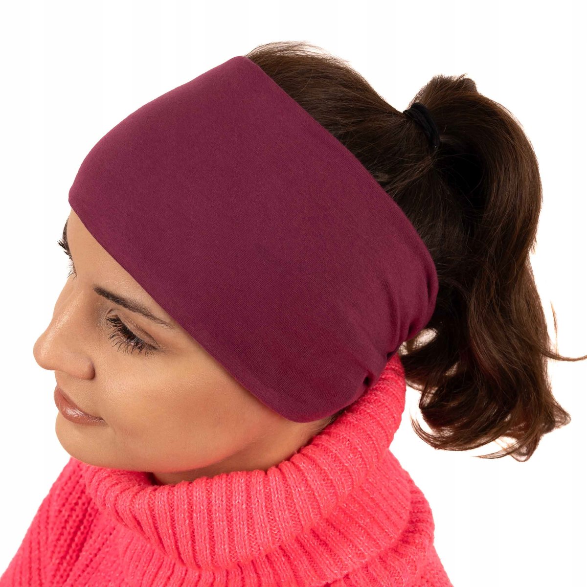 SZEROKA OPASKA DAMSKA TURBAN NA GŁOWĘ NA USZY DO WŁOSÓW NA JESIEŃ WIOSNĘ