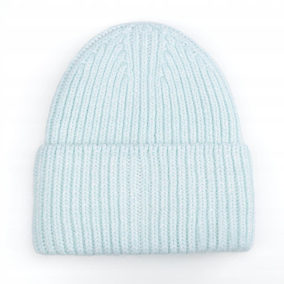CZAPKA BEANIE DAMSKA WEŁNIANA WEŁNA ZIMOWA NA ZIMĘ 60% Angora ZIELONA