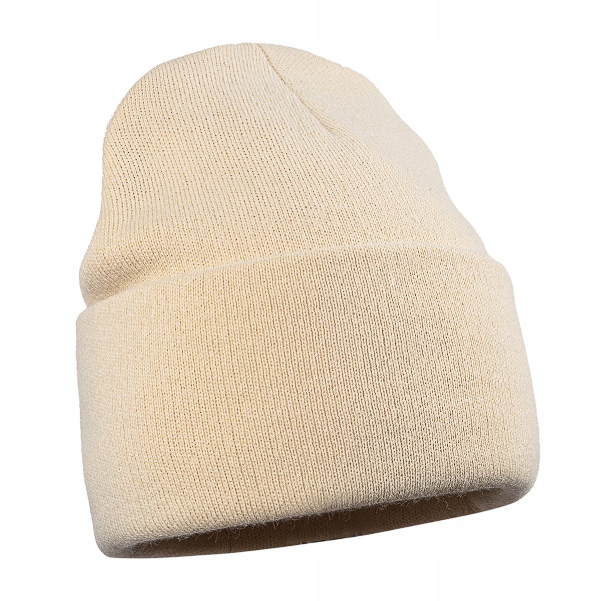 Ciepła Klasyczna Wywijana Czapka Zimowa Na Zimę Unisex Podwójna Beżowa