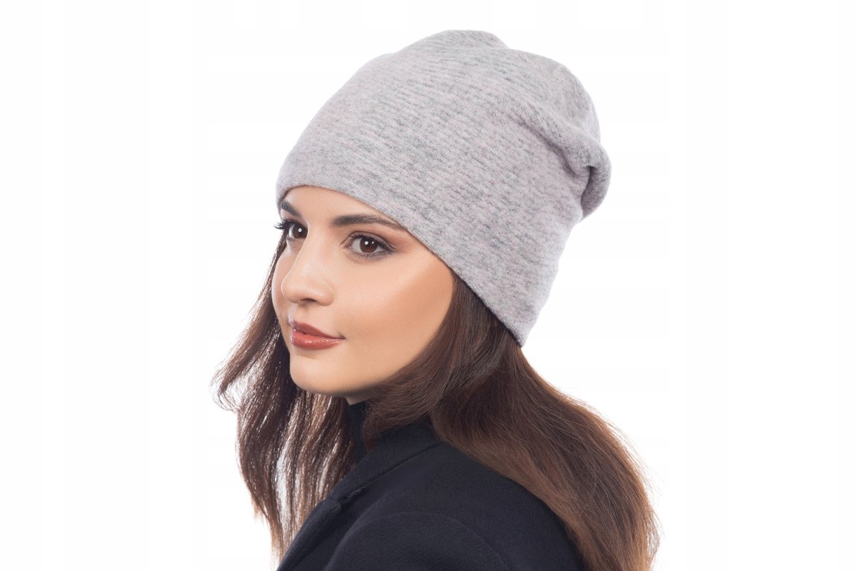 Czapka Damska Zimowa Z Polarem 34% Wełny Różowa