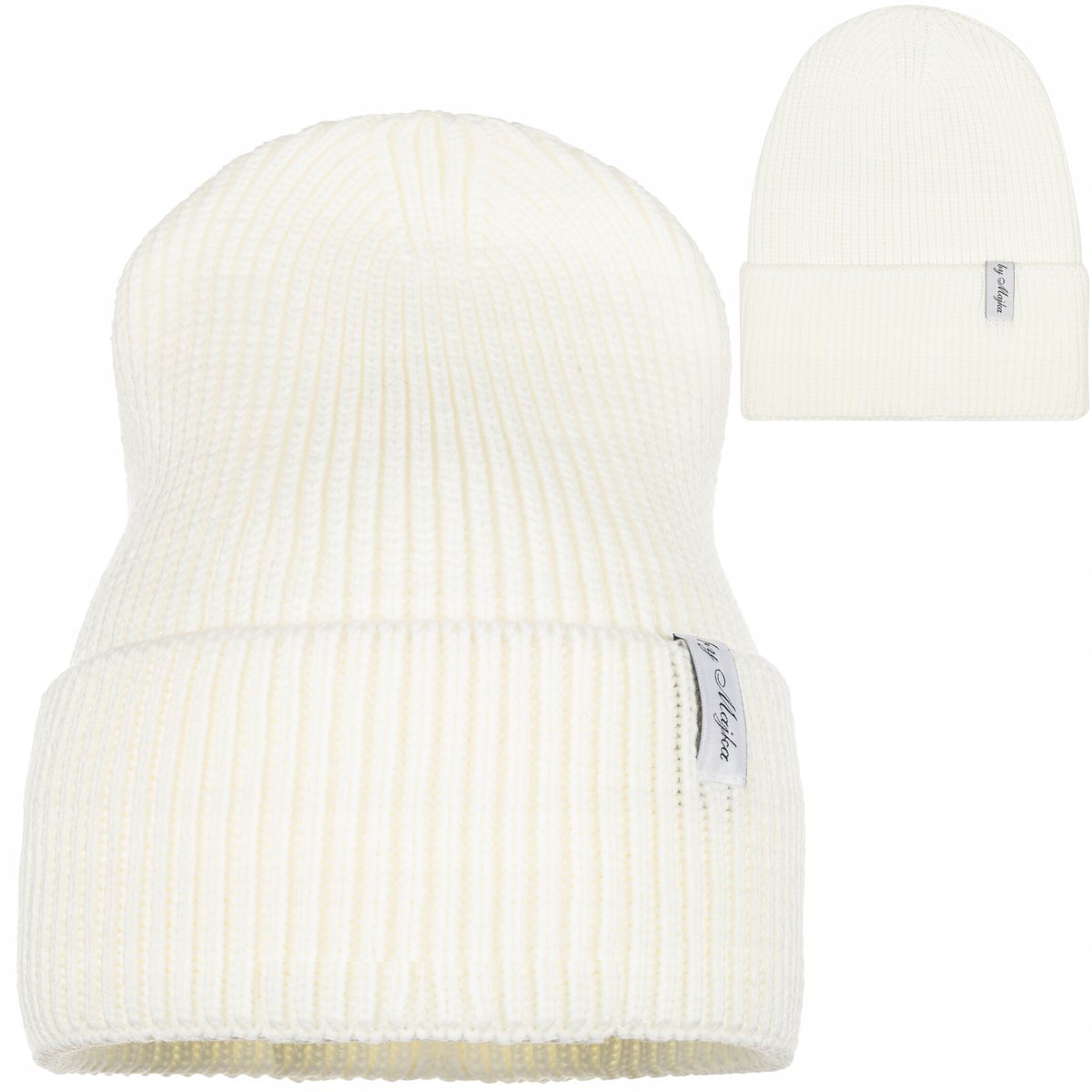 Czapka Damska Kobieca Beanie Jesienna Zimowa Polska Marka Ecru