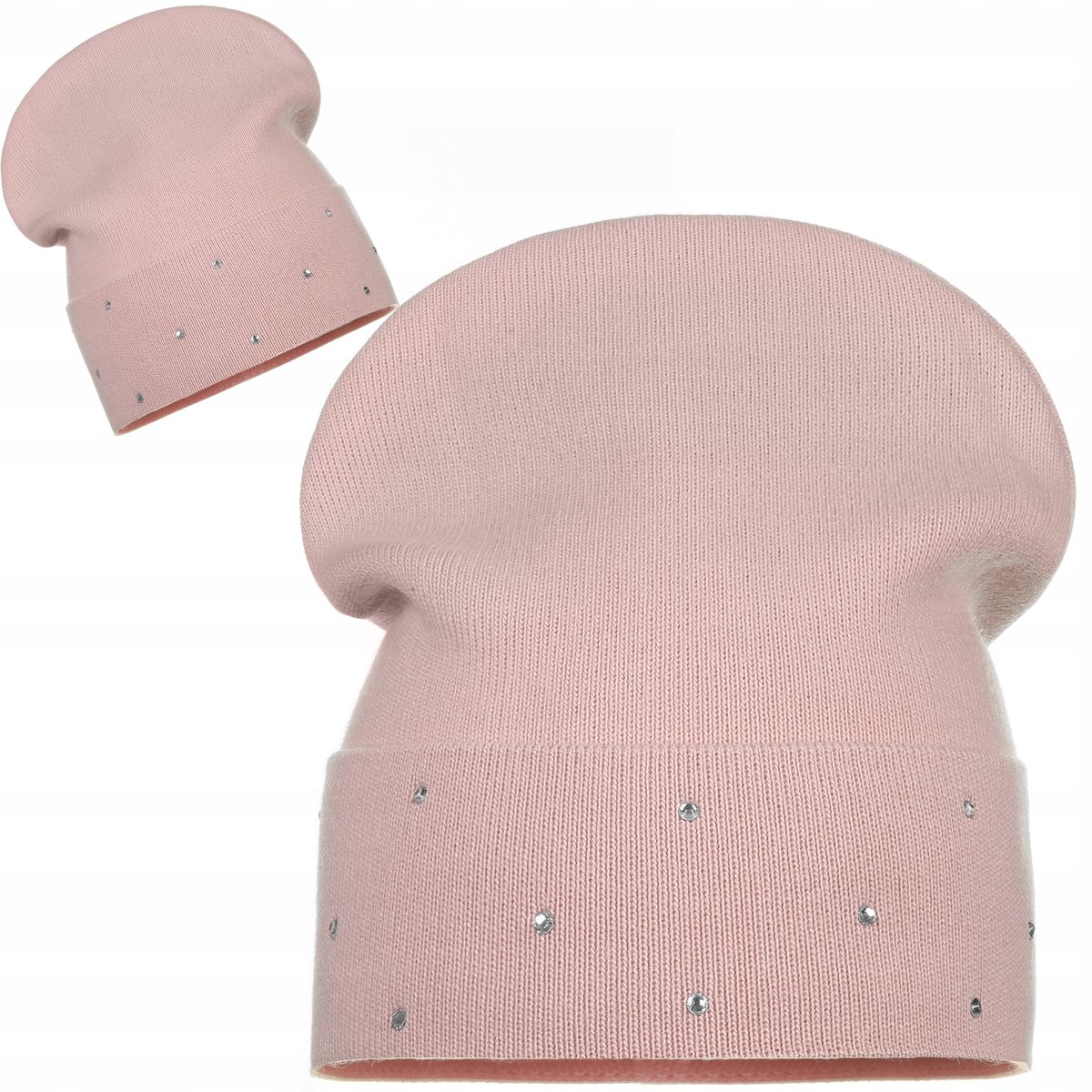 Czapka Damska Beanie Zimowa Jesienna Miękka Polska Marka Miękka Różowa