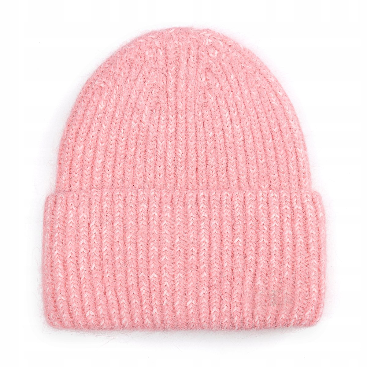 Czapka Beanie Damska Wełniana Wełna Zimowa Na Zimę 60% Angora Brzoskwinia