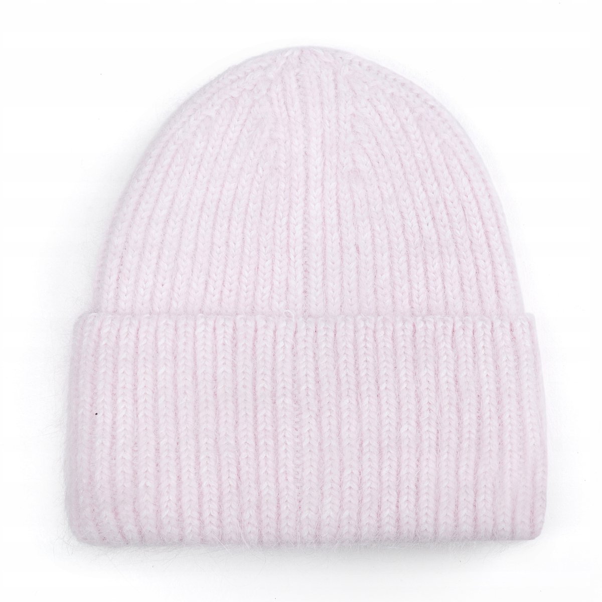 CZAPKA BEANIE DAMSKA WEŁNIANA WEŁNA ZIMOWA NA ZIMĘ 60% Angora RÓŻOWA
