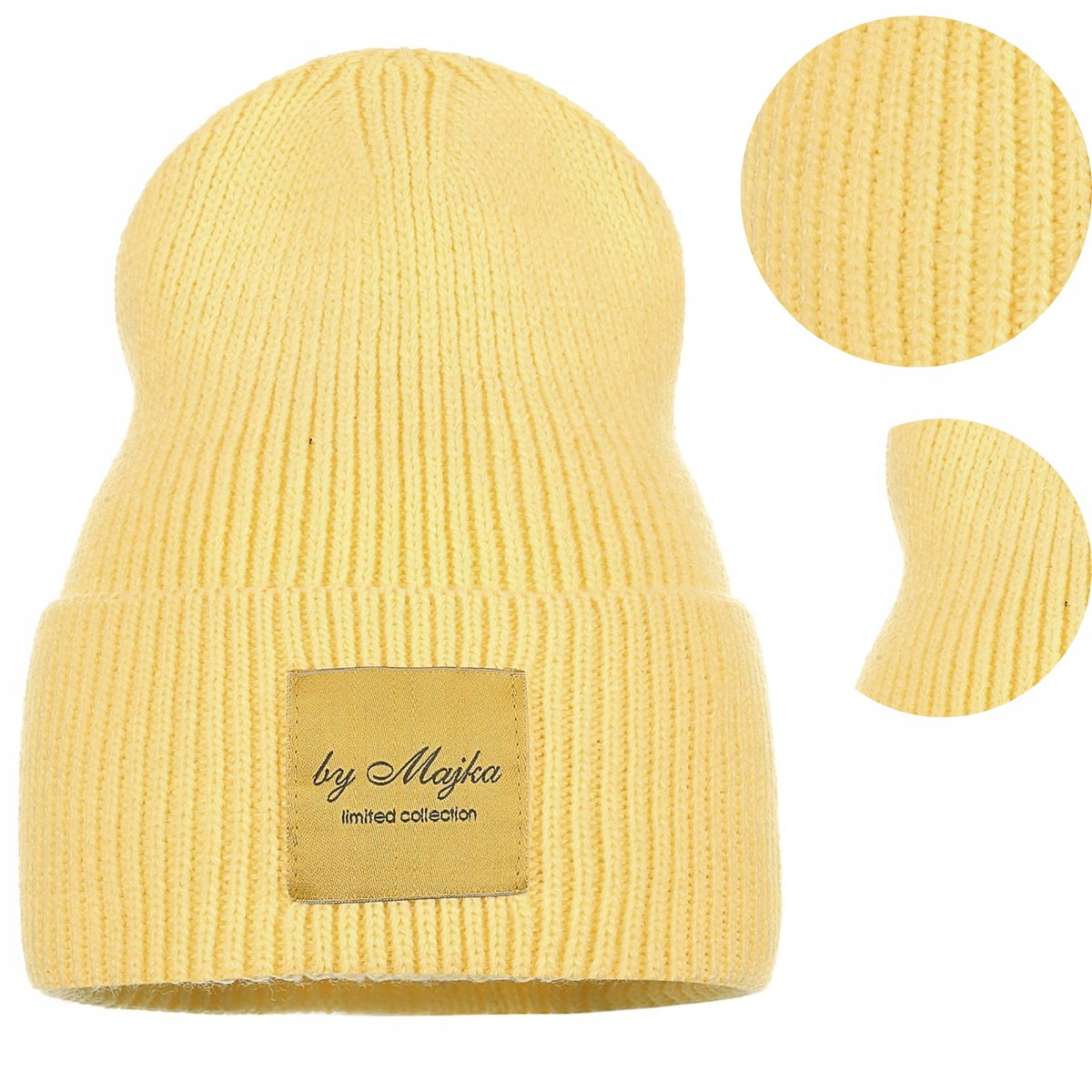 Czapka Damska Damska Zimowa CIEPŁA WYWIJANA MAJKA ŻÓŁTA