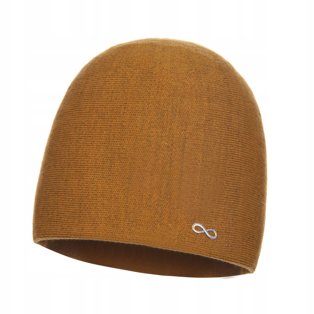 Klasyczna Czapka Damska Podwójna Elegancka Jesienno Zimowa Musztarda