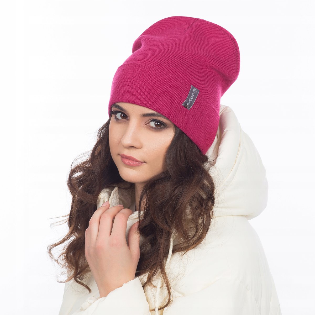 Czapka Damska Zimowa Jesienna Ciepła Zimę Wywijana Polska Marka Różowa
