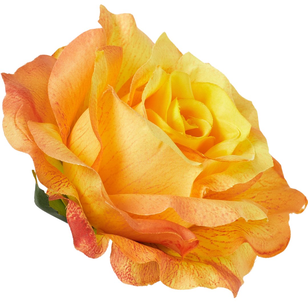 [68b5205] Róża główka rozkwitnięta 10cm żółto- pomarańczowa