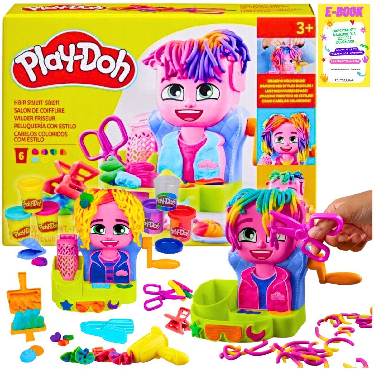 PLAY DOH CIASTOLINA ZESTAW PREZENT DLA DZIECKA - FRYZJER SALON FRYZJERSKI + EBOOK