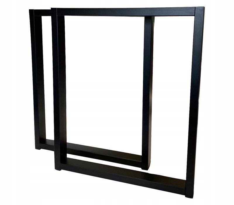 Nogi metalowe Do stołu Loft Industrial czarne 40x47 cm Profil 4x2 cm 2 szt