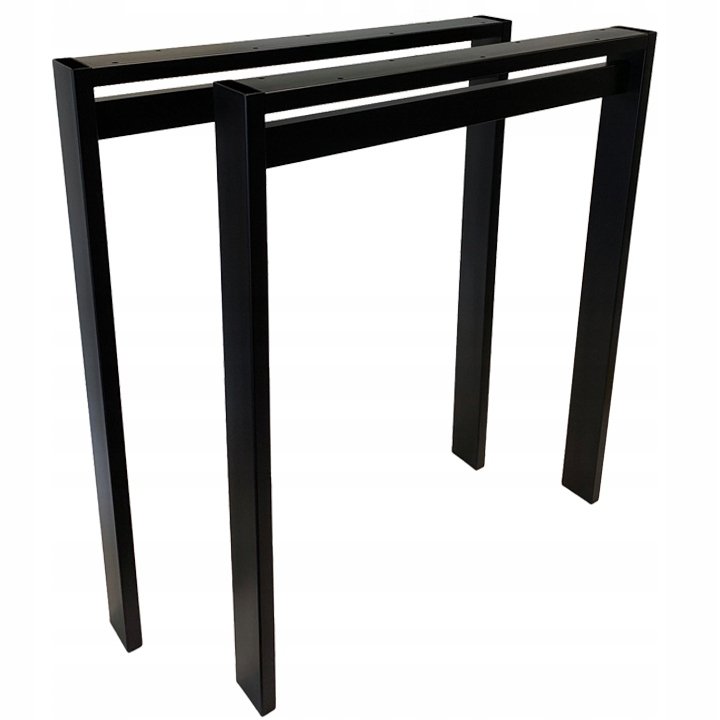 Nogi metalowe U Do stołu Loft Industrial czarne 80x72 cm Profil 7x3cm 2 szt