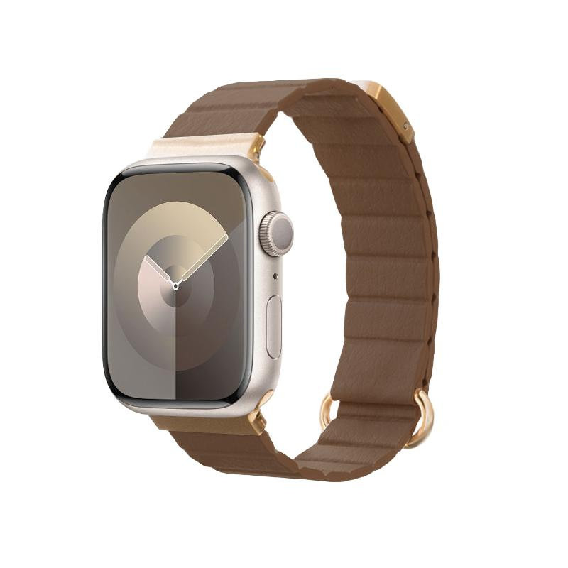 Skórzany Pasek Magnetyczny do Apple Watch 38/40/41/42mm Crong Eclipse (brązowy)